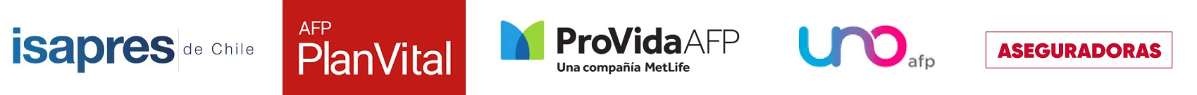 Instituciones mostradas en la web de Bet-El: ISAPRES, PlanVital, ProVida, UNO y aseguradoras